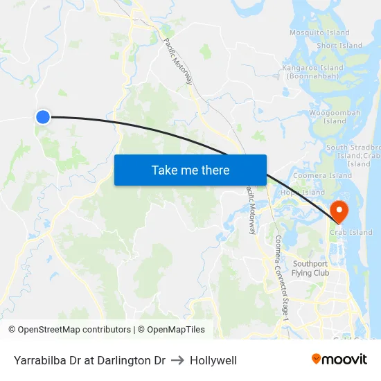 Yarrabilba Dr at Darlington Dr to Hollywell map