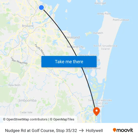 Nudgee Rd at Golf Course, Stop 35/32 to Hollywell map