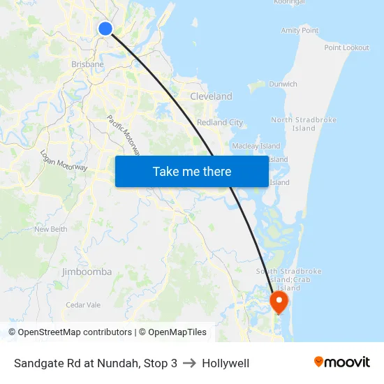 Sandgate Rd at Nundah, Stop 3 to Hollywell map