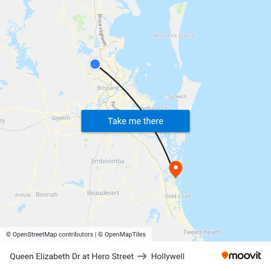Queen Elizabeth Dr at Hero Street to Hollywell map