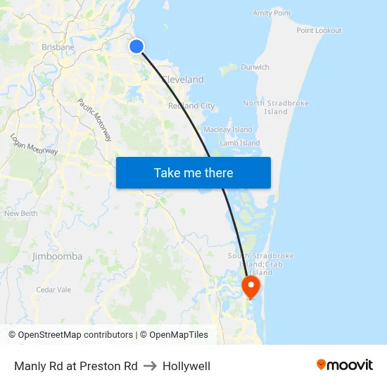 Manly Rd at Preston Rd to Hollywell map