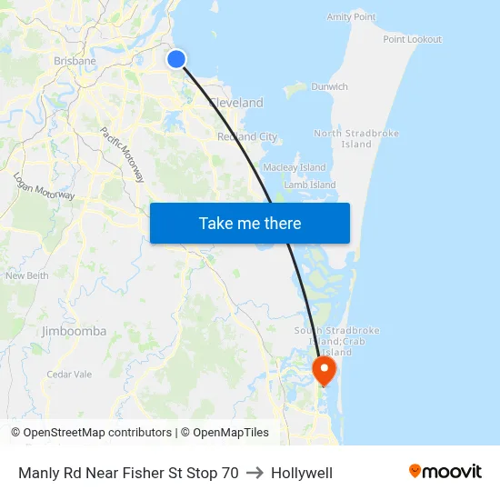 Manly Rd Near Fisher St Stop 70 to Hollywell map