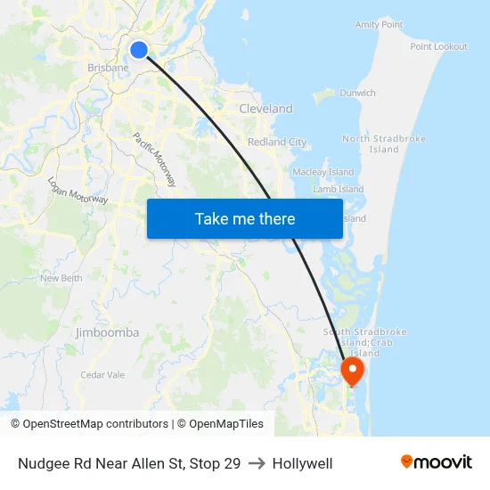 Nudgee Rd Near Allen St, Stop 29 to Hollywell map