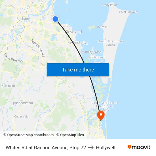 Whites Rd at Gannon Avenue, Stop 72 to Hollywell map