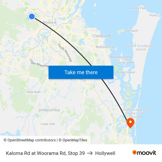 Kaloma Rd at Woorama Rd, Stop 39 to Hollywell map