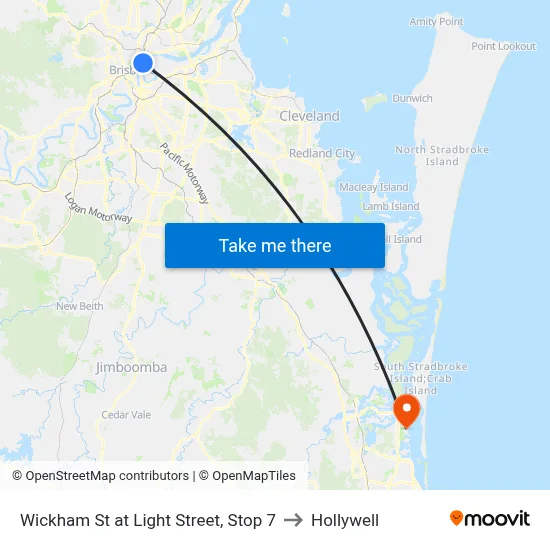 Wickham St at Light Street, Stop 7 to Hollywell map