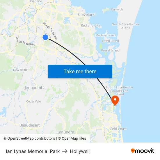 Ian Lynas Memorial Park to Hollywell map
