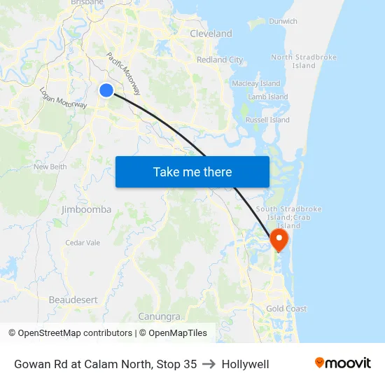 Gowan Rd at Calam North, Stop 35 to Hollywell map