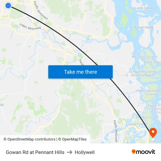 Gowan Rd at Pennant Hills to Hollywell map