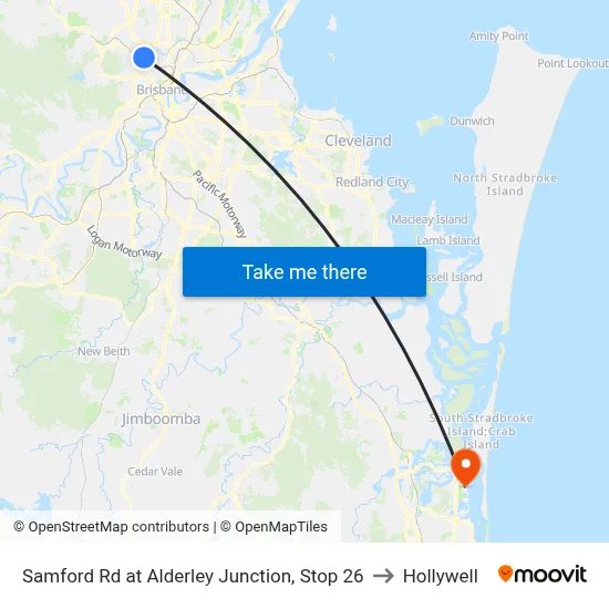Samford Rd at Alderley Junction, Stop 26 to Hollywell map