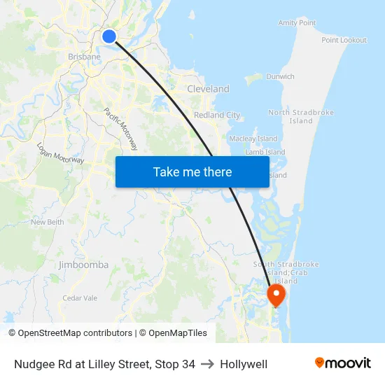 Nudgee Rd at Lilley Street, Stop 34 to Hollywell map