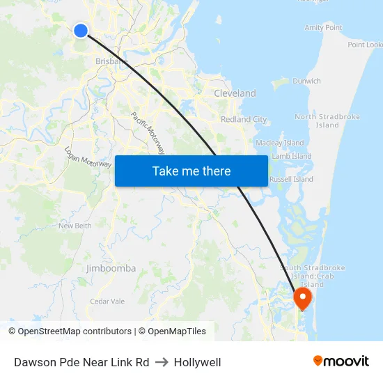 Dawson Pde Near Link Rd to Hollywell map