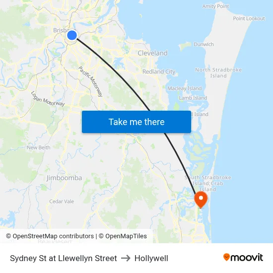 Sydney St at Llewellyn Street to Hollywell map