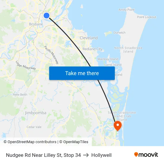 Nudgee Rd Near Lilley St, Stop 34 to Hollywell map
