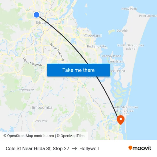 Cole St Near Hilda St, Stop 27 to Hollywell map