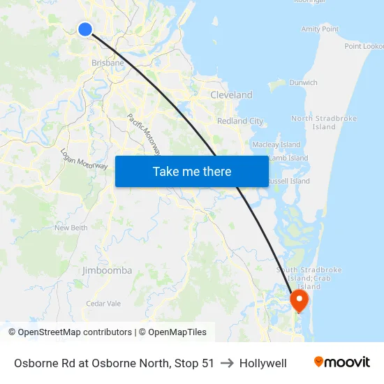 Osborne Rd at Osborne North, Stop 51 to Hollywell map