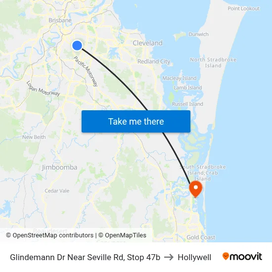 Glindemann Dr Near Seville Rd, Stop 47b to Hollywell map