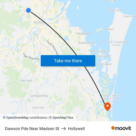 Dawson Pde Near Madsen St to Hollywell map