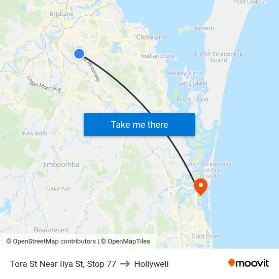 Tora St Near Ilya St, Stop 77 to Hollywell map