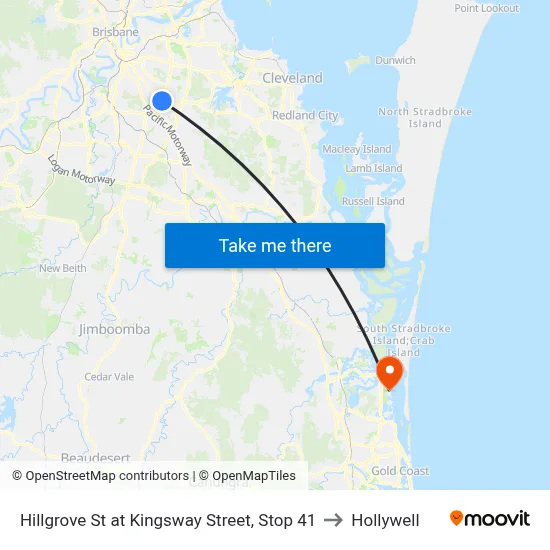 Hillgrove St at Kingsway Street, Stop 41 to Hollywell map