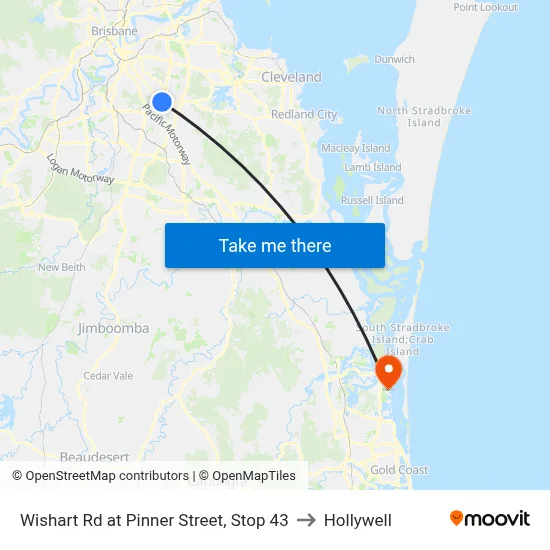 Wishart Rd at Pinner Street, Stop 43 to Hollywell map