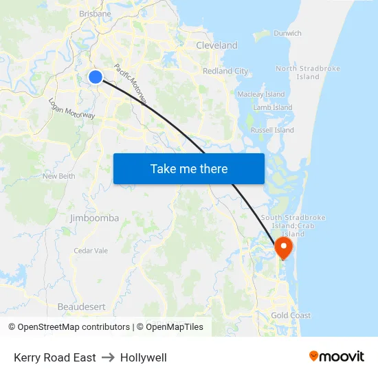 Kerry Road East to Hollywell map