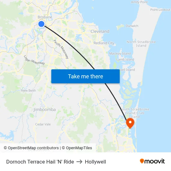 Dornoch Terrace Hail 'N' Ride to Hollywell map