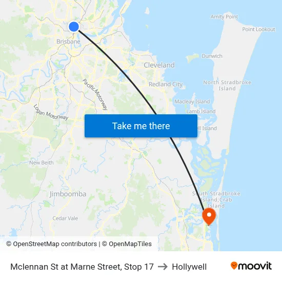 Mclennan St at Marne Street, Stop 17 to Hollywell map