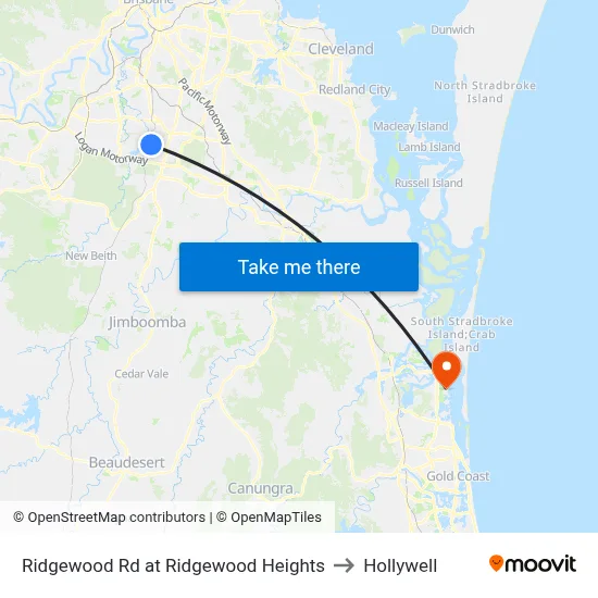 Ridgewood Rd at Ridgewood Heights to Hollywell map