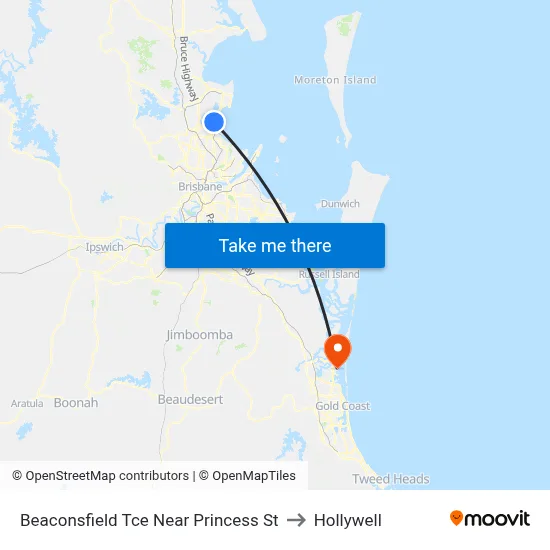Beaconsfield Tce Near Princess St to Hollywell map