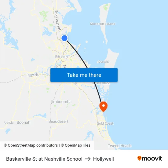Baskerville St at Nashville School to Hollywell map
