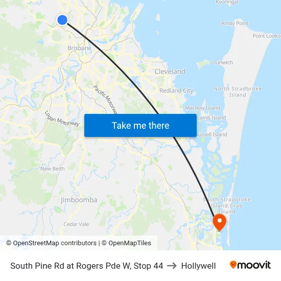 South Pine Rd at Rogers Pde W, Stop 44 to Hollywell map