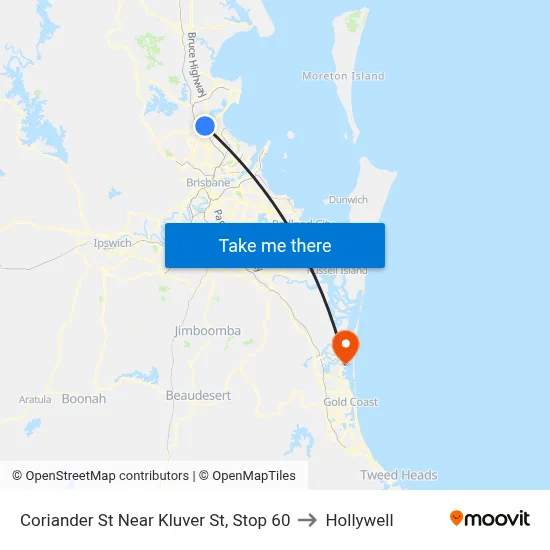 Coriander St Near Kluver St, Stop 60 to Hollywell map