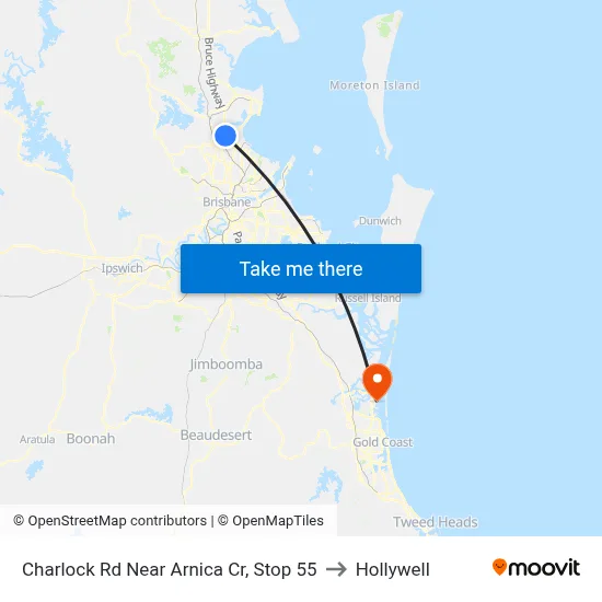 Charlock Rd Near Arnica Cr, Stop 55 to Hollywell map