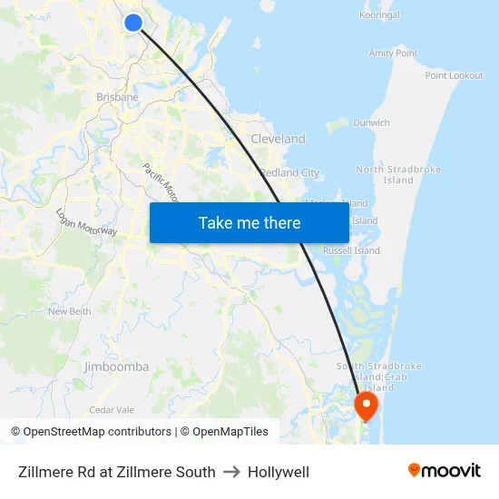 Zillmere Rd at Zillmere South to Hollywell map