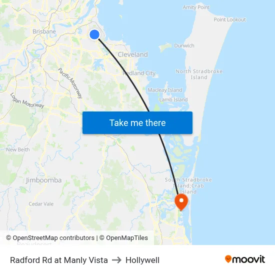 Radford Rd at Manly Vista to Hollywell map