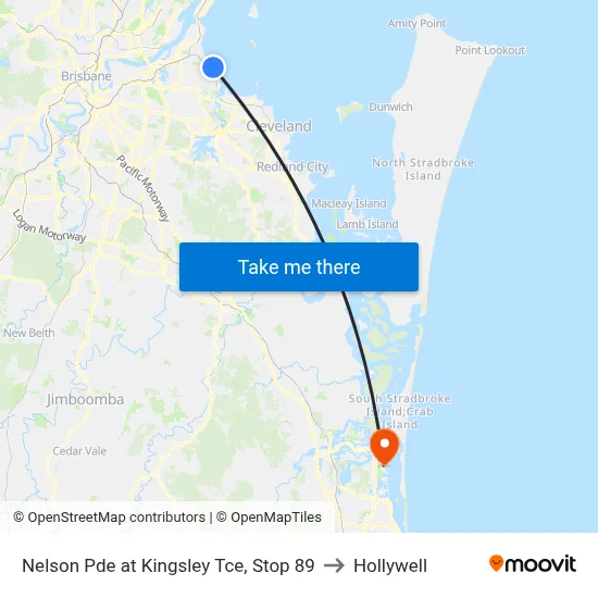 Nelson Pde at Kingsley Tce, Stop 89 to Hollywell map