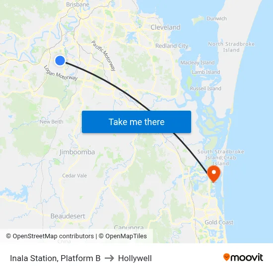 Inala Station, Platform B to Hollywell map