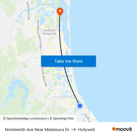 Nineteenth Ave Near Melaleuca Dr to Hollywell map