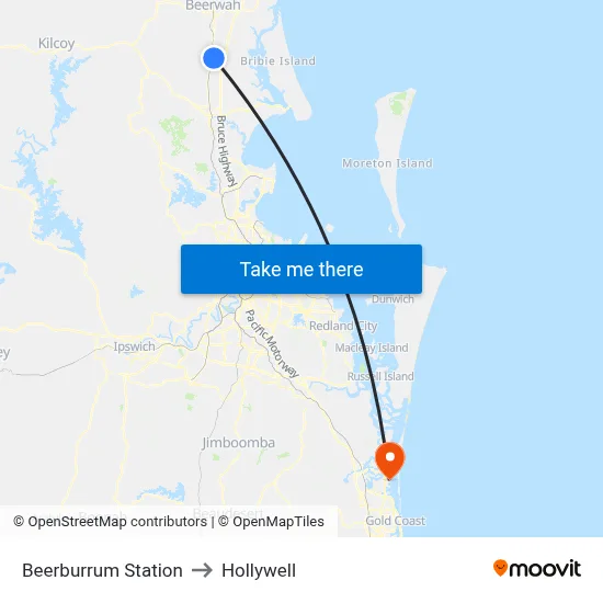 Beerburrum Station to Hollywell map