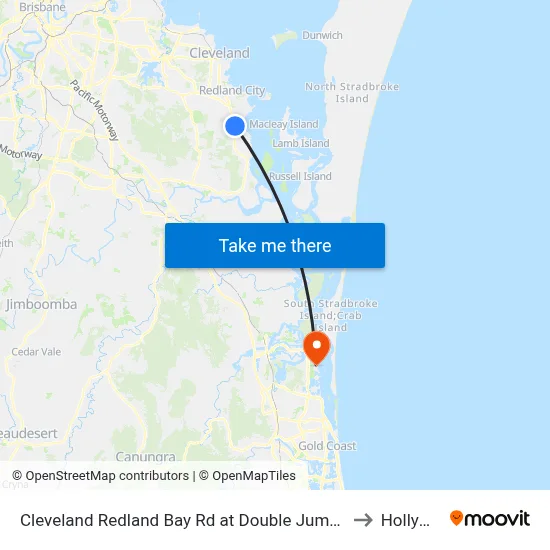 Cleveland Redland Bay Rd at Double Jump Road to Hollywell map