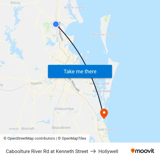 Caboolture River Rd at Kenneth Street to Hollywell map