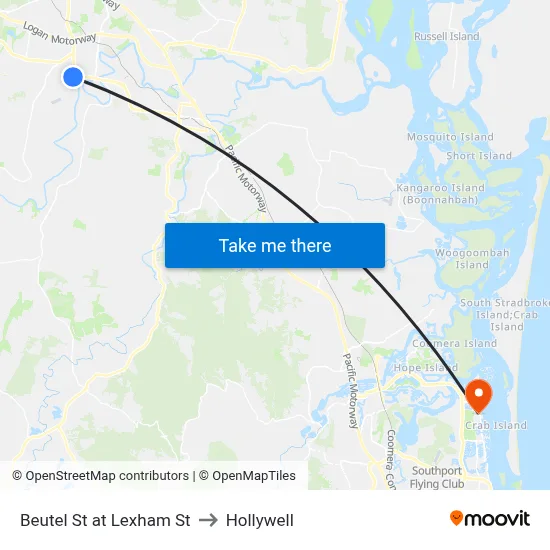 Beutel St at Lexham St to Hollywell map