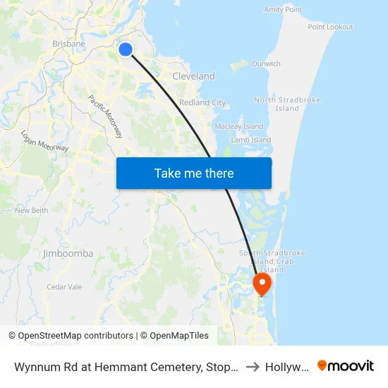 Wynnum Rd at Hemmant Cemetery, Stop 44 to Hollywell map