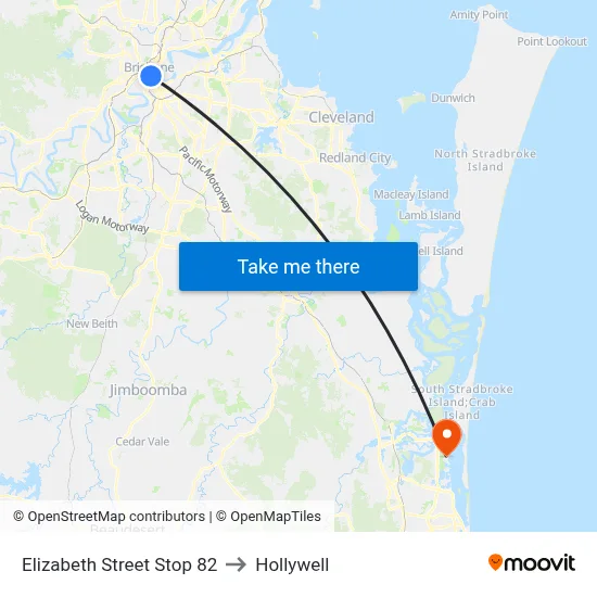 Elizabeth Street Stop 82 to Hollywell map