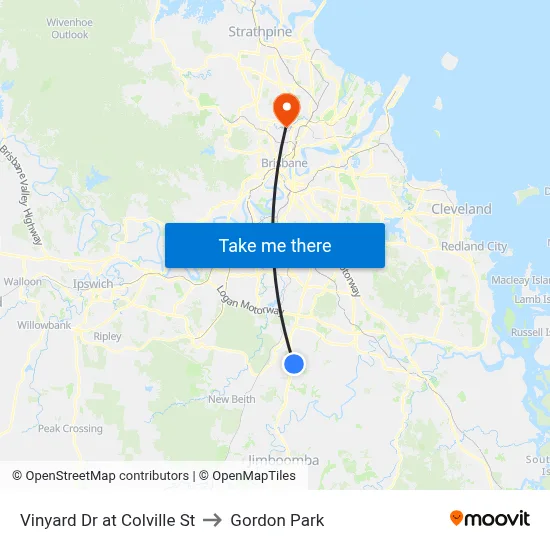 Vinyard Dr at Colville St to Gordon Park map