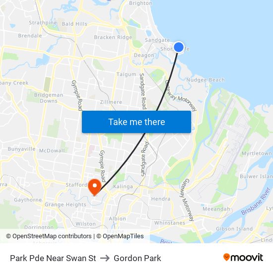 Park Pde Near Swan St to Gordon Park map