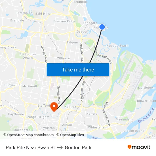 Park Pde Near Swan St to Gordon Park map