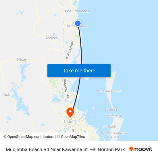 Mudjimba Beach Rd Near Kawanna St to Gordon Park map