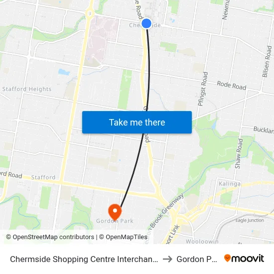 Chermside Shopping Centre Interchange H to Gordon Park map